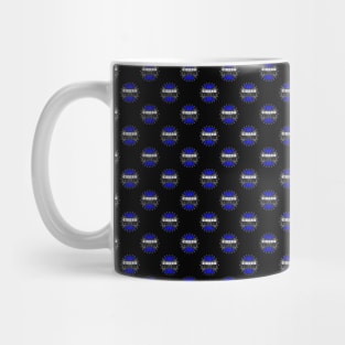 Chess Logo in Black, White and Blue Pattern Mug